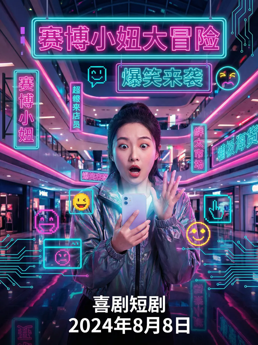 品色永久免费堂 搞笑喜剧短剧 - 赛博小妞大冒险海报